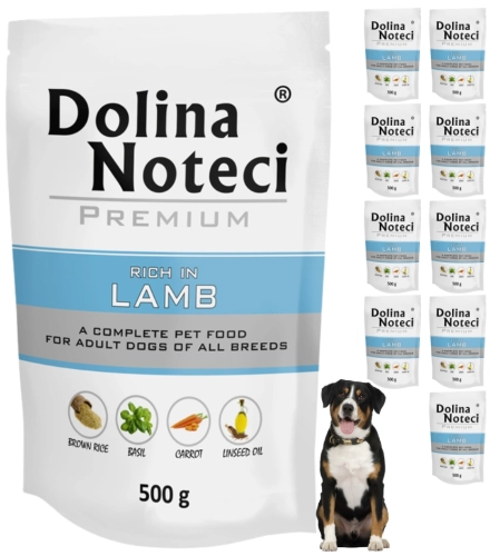 Dolina Noteci Premium bogata w jagnięcinę mokra karma dla psa z olejem 10x 500g