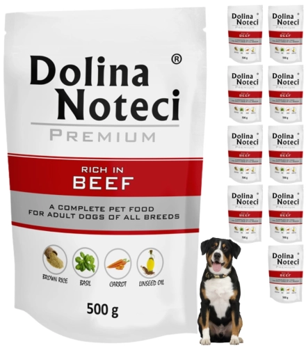 Dolina Noteci Premium bogata w wołowinę mokra karma dla dorosłego psa 10x 500g