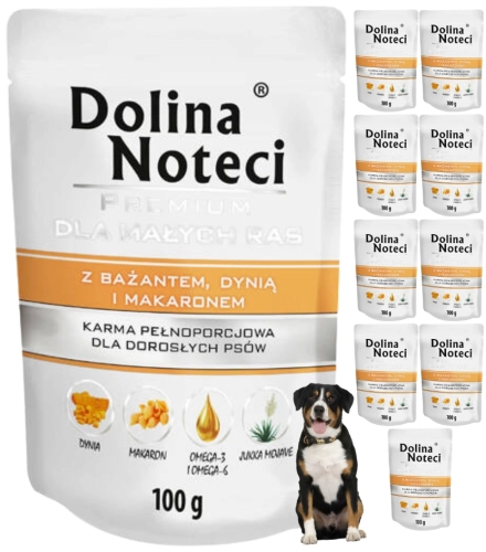 Dolina Noteci Premium bażant z dynią i makaronem mokra karma dla psa 10x 100g