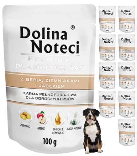 Dolina Noteci Premium gęś z ziemniakami i jabłkiem mokra karma dla psa 10x 100g