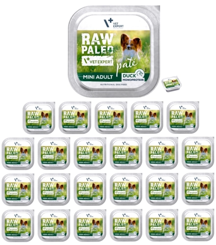 Raw Paleo Mini kaczka pasztet mokra karma monobiałkowa dla psa 24x 150g