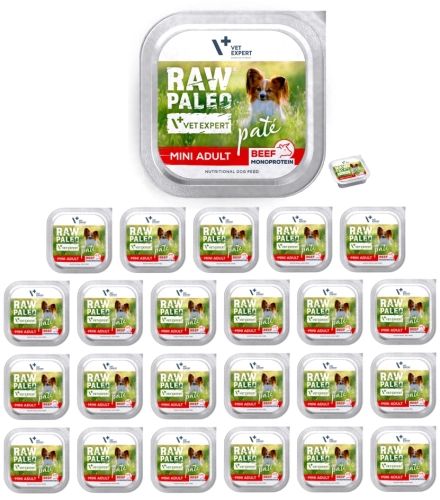 Raw Paleo Mini Adult wołowina monobiałkowa mokra karma dla psa 24x 150g
