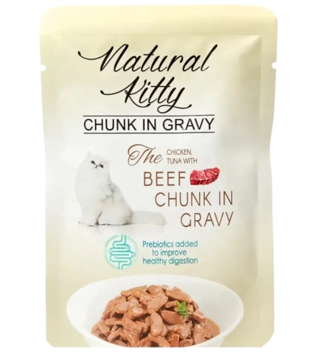 Natural Kitty kurczak tuńczyk z wołowiną w sosie mokra karma dla kota 85g
