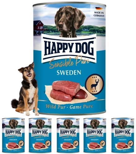 Happy Dog Sensible Pure Sweden dziczyzna monobiałkowa karma dla psa 6x 400g