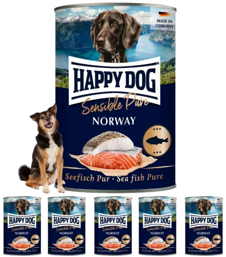 Happy Dog Sensible Pure Norway ryba morska mokra karma dla psa Omega-3 6x 400g