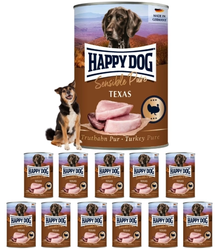 Happy Dog Sensible Pure Texas indyk monobiałkowa mokra karma dla psa 12x 400g