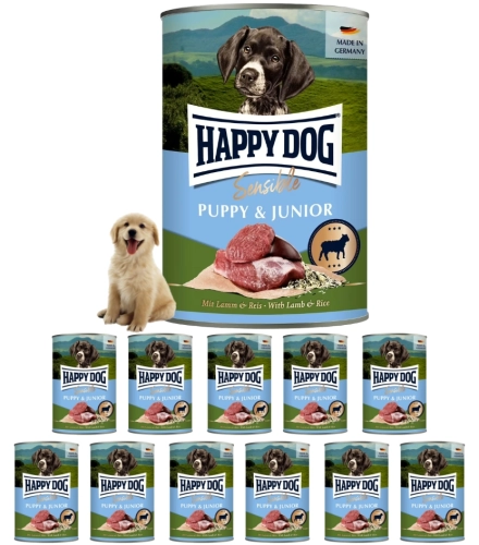 Happy Dog Sensible Puppy & Junior jagnięcina ryż karma dla szczeniąt 12x 400g