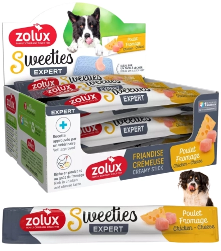 Zolux Sweeties kurczak ser kremowy przysmak do lizania dla psa w tubce 48x 14g