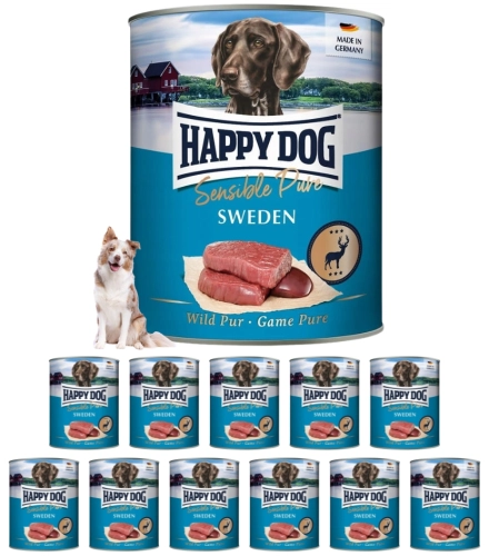 Happy Dog Sensible Pure Sweden dziczyzna monobiałkowa karma dla psa 12x 800g