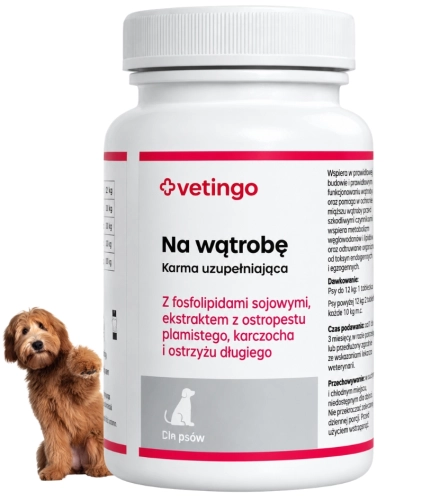 Vetingo na wątrobę kapsułki dla psa ostropest karczoch 60 kapsułek
