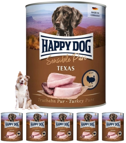 Happy Dog Sensible Pure Texas indyk monobiałkowa mokra karma dla psa 6x 800g