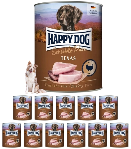 Happy Dog Sensible Pure Texas indyk monobiałkowa mokra karma dla psa 12x 800g