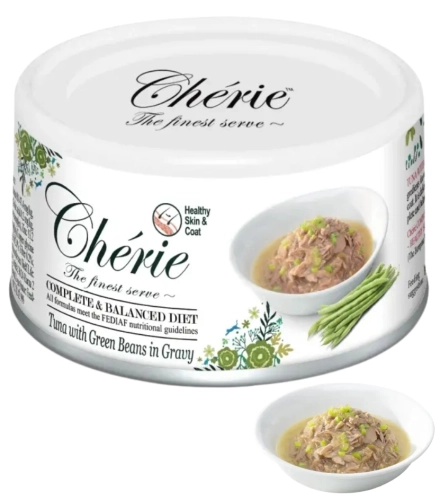 Pettric Cherie tuńczyk z zieloną fasolką w sosie mokra karma dla kota 80g