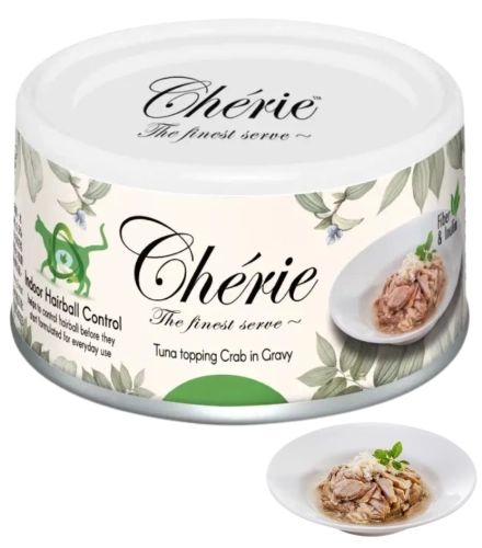 Pettric Cherie Hairball Control tuńczyk z krabem mokra karma dla kota 80g