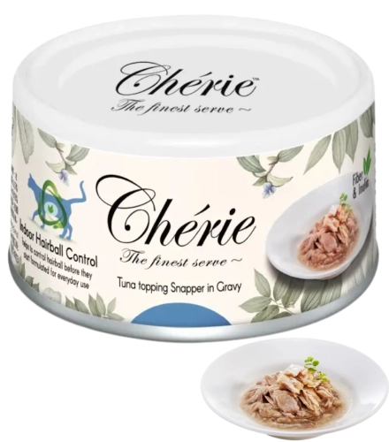 Pettric Cherie Hairball Control tuńczyk z lucjanem mokra karma dla kota 80g