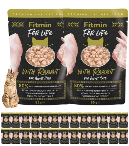 Fitmin For Life królik fileciki w sosie mokra karma dla kota 28x 85g