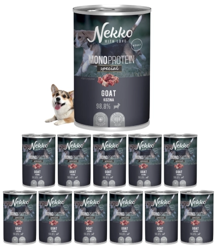 Nekko Monoprotein Special kozina monobiałkowa mokra karma dla psa 12x 400g