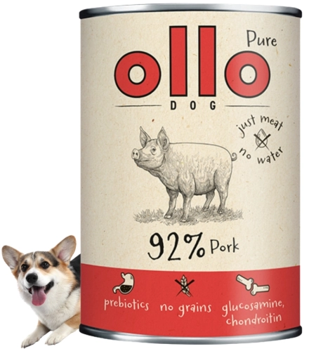 Ollo Pure wieprzowina monobiałkowa mokra karma dla psa bez zbóż 400g