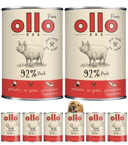 Ollo Pure wieprzowina monobiałkowa mokra karma dla psa bez zbóż 8x 400g