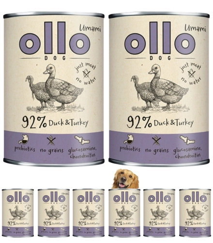 Ollo Umami kaczka indyk hipoalergiczna mokra karma dla psa bez zbóż 8x 400g