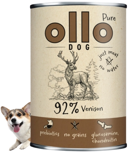 Ollo Pure jeleń monobiałkowa hipoalergiczna mokra karma dla psa 400g