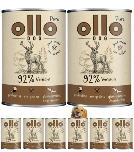 Ollo Pure jeleń monobiałkowa hipoalergiczna mokra karma dla psa 8x 400g