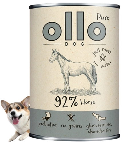 Ollo Pure koń monobiałkowa hipoalergiczna mokra karma dla psa bez zbóż 400g