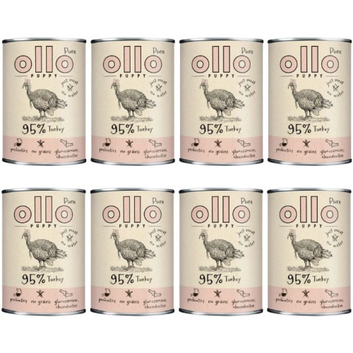 Ollo Puppy Pure indyk monobiałkowa hipoalergiczna karma szczenię 8x 400g
