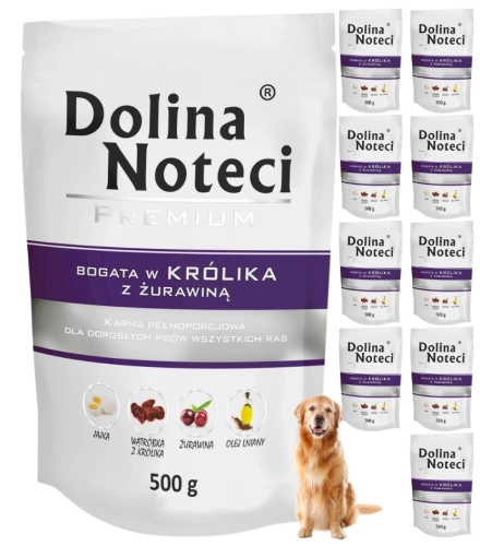 Dolina Noteci Premium królik z żurawiną mokra karma dla psa bez zbóż 10x 500g