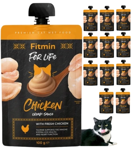 Fitmin For Life Cream Sauce kurczak kremowy przysmak dla kota 12x 100g