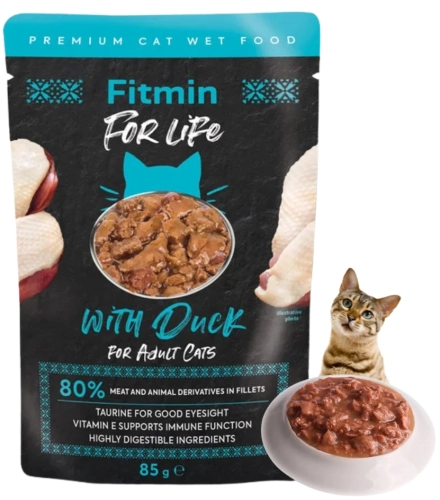 Fitmin For Life kaczka fileciki w sosie mokra karma dla kota 85g