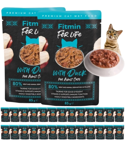Fitmin For Life kaczka fileciki w sosie mokra karma dla kota 28x 85g