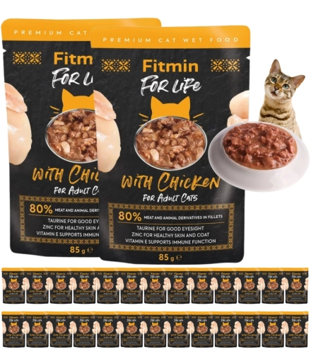 Fitmin For Life kurczak fileciki w sosie mokra karma dla kota 28x 85g
