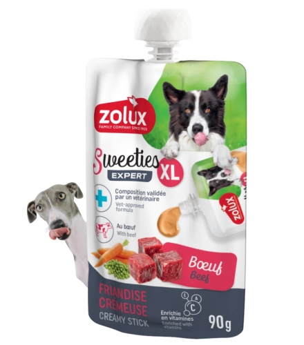 Zolux Sweeties XL wołowina kremowy przysmak dla psa z witaminami 90g