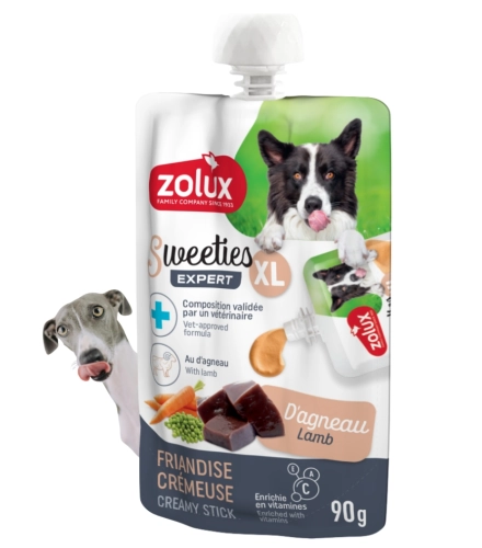 Zolux Sweeties XL jagnięcina kremowy przysmak dla psa z witaminami 90g
