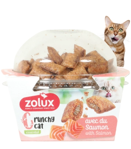 Zolux Crunchy Cat łosoś chrupiące ciasteczka z nadzieniem dla kota 80g