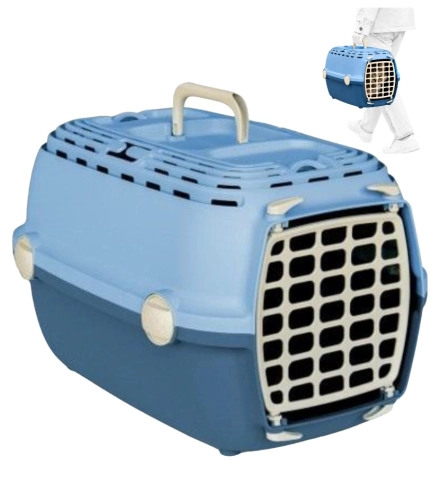 Zolux Horizon 1 niebieski transporter dla psa i kota do 6kg 48x32x30cm