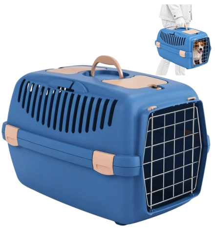 Zolux Gulliver 2 niebieski transporter dla psa i kota do 8kg 55x36x35cm