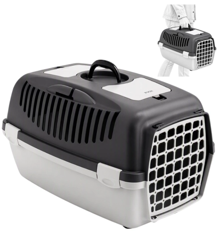 Zolux Gulliver 2 szary transporter dla psa i kota do 8kg 55x36x35cm