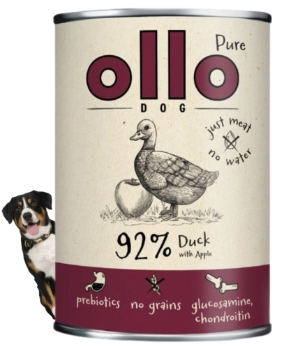 Ollo Pure kaczka z jabłkiem monobiałkowa hipoalergiczna karma dla psa 850g