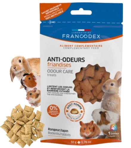 Francodex Odour Treats jabłko przysmak na zapach dla królika i gryzoni 50g