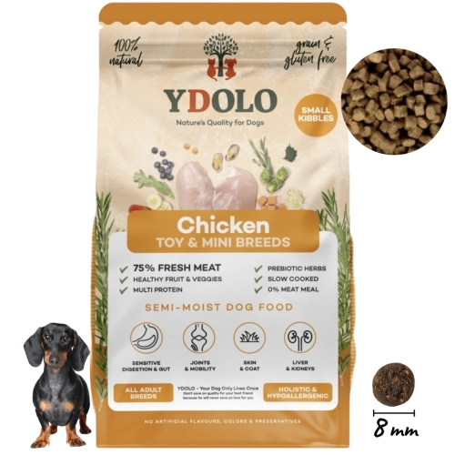 YDOLO MINI kurczak ryby półwilgotna karma dla psów małych ras 700g