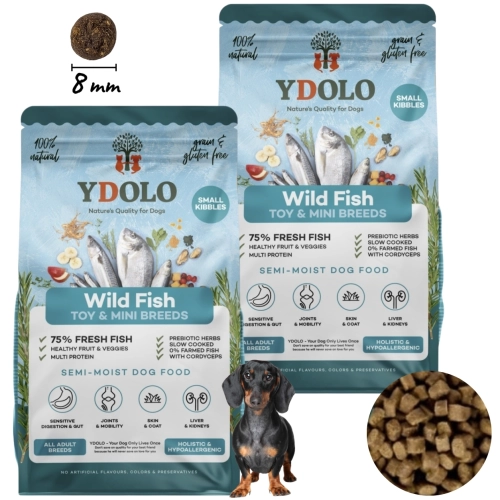 YDOLO mini Wild Fish ryby morskie półwilgotna karma dla małego psa  2x 700g