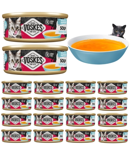 Voskes Cat Soup zupa bulion z tuńczykiem dla kota nawodnienie bez zbóż 18x 50g