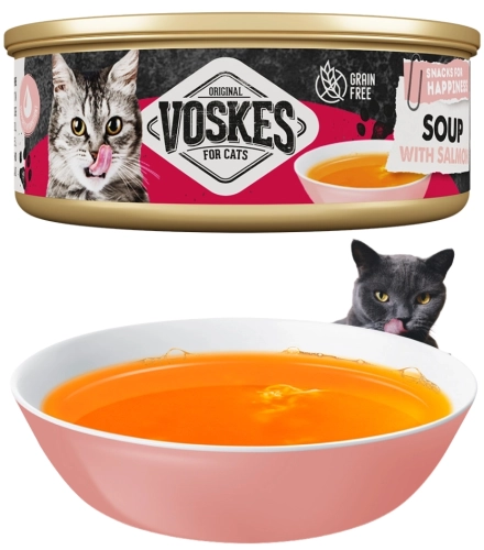 Voskes Cat Soup zupa bulion dla kota z łososiem i kurczakiem nawodnienie 50g