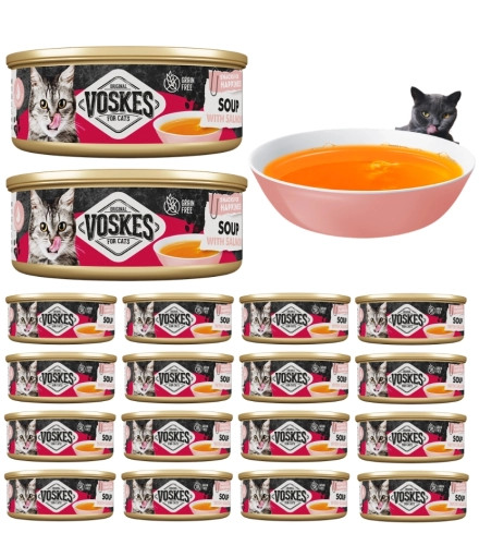 Voskes Cat Soup zupa bulion dla kota z łososiem i kurczakiem nawodnienie 18x 50g