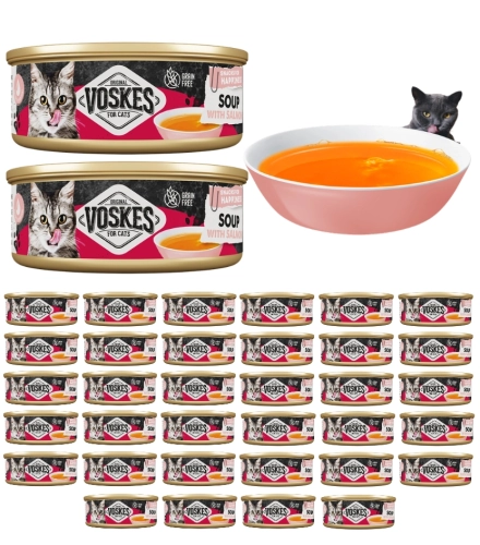 Voskes Cat Soup zupa bulion dla kota z łososiem i kurczakiem nawodnienie 36x 50g