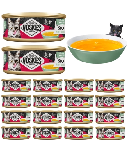 Voskes Cat Soup zupa bulion dla kota z kurczakiem nawodnienie bez zbóż 18x 50g