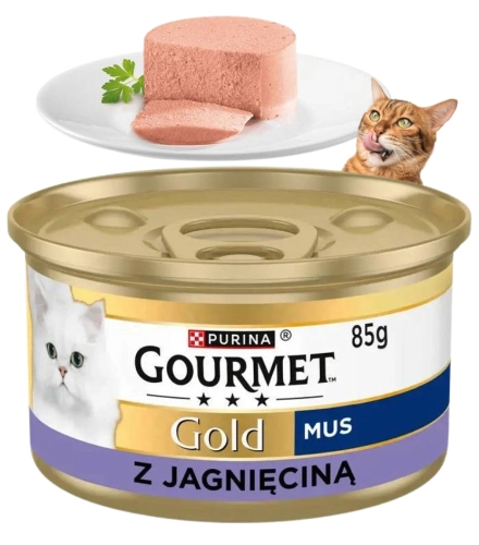 Purina Gourmet Gold mokra karma dla dorosłych kotów mus z jagnięciną 85g