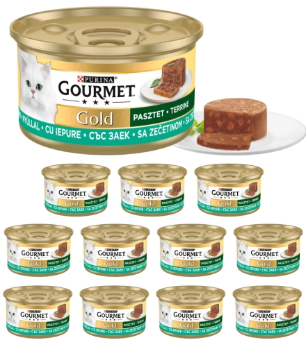 Purina Gourmet Gold pasztet z kawałkami królika dla dorosłego kota 12x 85g